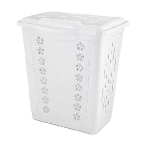 Корзина с крышкой для белья Альтернатива М8342 (белый), 60л