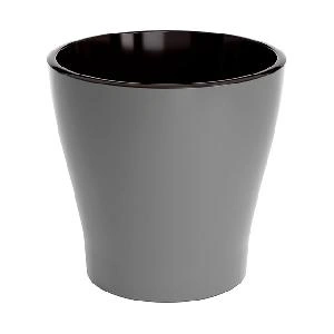 Горшок цветочный двойной Альтернатива "Лея" М7936, с автополивом (серый), 5 л