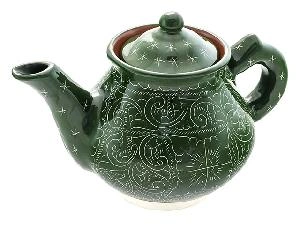 Чайник "Риштанская керамика", зеленый, 0.7 л