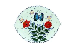 Блюдо Ляган "Риштанская керамика", Бабочка, Узбекистан, Ø 41 см Блюдо Ляган "Риштанская керамика", Бабочка, Узбекистан, Ø 41 см