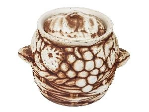 Горшок для запекания "Славянская Керамика", весна бежевый, 0.6 л