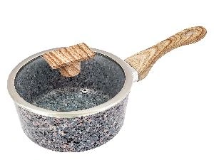 Ковш 1.6 л с антипригарным покрытием со стеклянной крышкой, 18 см, Granit, PLOVER