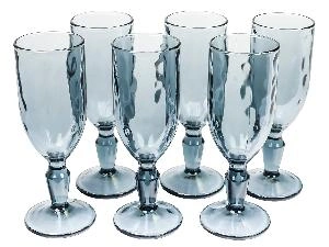 Набор стеклянных бокалов для шампанского (6 шт.), BLACK DIAMOND (черный), 170 мл