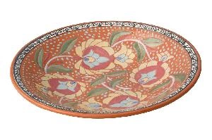 Ляган "Цветы", керамика, диаметр 28 см