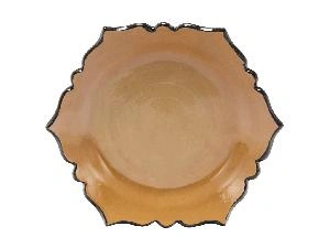 Тарелка солнышко "Риштанская керамика", коричневый, Ø 22 см