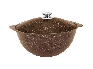 Казан 6 л с антипригарным покрытием с крышкой, Kukmara (Кофейный мрамор), кмк65а