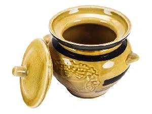 Горшок для запекания "Славянская Керамика", Коричневый рисунок, 0.5 л