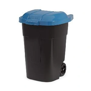 Бак для мусора Альтернатива М4664, на колесах (черно-синий), 65 л