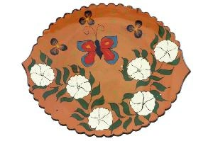 Блюдо Ляган "Риштанская керамика", Бабочка, диаметр 41 см LAG004_1