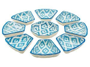 Набор салатников "Риштанская керамика", Атлас №3, 9 предметов