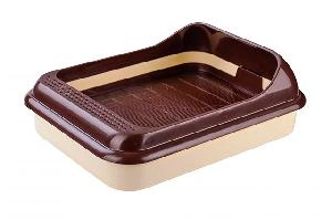 Лоток для кошек с сеткой "Верный друг" Альтернатива М6415, (слоновая кость), 450х350х150 мм