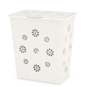 Корзина с крышкой для белья Альтернатива "Плетенка" М2254 (белый), 60л