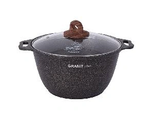 Кастрюля 4 л с антипригарным покрытием со стеклянной крышкой, Kukmara (Granit Ultra Original), кго42а