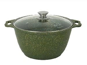 Кастрюля 4 л с антипригарным покрытием со стеклянной крышкой, Kukmara (Trendy style malachite), к41tsml