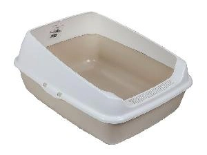 Лоток для кошек с высокими бортами Альтернатива М8579, (бежевый), 505х390х230 мм