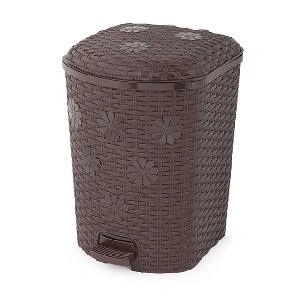 Контейнер для мусора с педалью Альтернатива "Плетёнка" М7996 (венге), 12 л