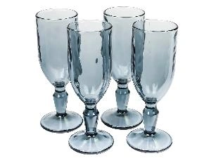 Набор стеклянных бокалов для шампанского (4 шт.), BLACK DIAMOND (черный), 170 мл