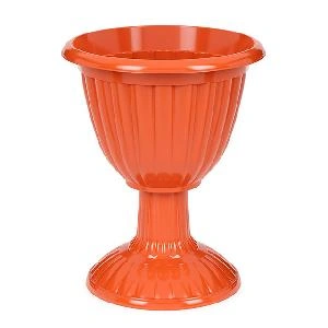 Вазон на высокой ножке для цветов Альтернатива "Жасмин" М1556 (коричневый), 37х37х46 см