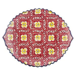 Блюдо Ляган овальный "Риштанская керамика", диаметр 41 см RS33_19