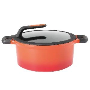 Кастрюля с крышкой 28см Gem red