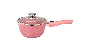 Ковш 1.5 л с антипригарным покрытием со стеклянной крышкой со съемной ручкой, Kukmara (Trendy style rose), к0156tsm