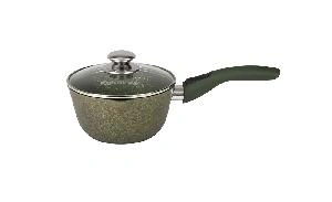 Ковш 1.5 л с антипригарным покрытием со стеклянной крышкой со съемной ручкой, Kukmara (Trendy style malachite), к0156tsml