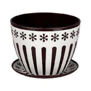 Горшок цветочный Альтернатива "Валенсия" М4504, (коричневый-слоновая кость) 1,7 л