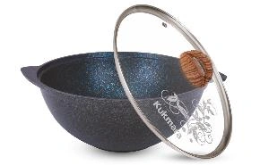 Казан 3.5 л с антипригарным покрытием со стеклянной крышкой, Kukmara (Granit Ultra Blue), кгг37а