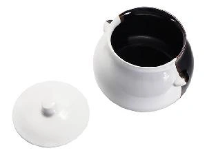 Горшок для запекания "Славянская Керамика", Бело-Коричневый, 0.6 л