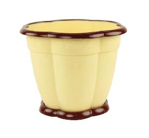 Горшок цветочный Альтернатива "Восторг" М1231, с поддоном (св.желтый), 3 л