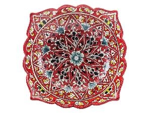 Фруктовница "Риштан", красная, диаметр 28 см