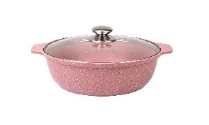 Кастрюля-жаровня 3 л с антипригарным покрытием со стеклянной крышкой, Kukmara (Trendy style rose), ж31tsr