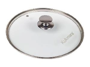 Стеклянная крышка 26 см с ручкой из нержавеющей стали, Kukmara, с26т112