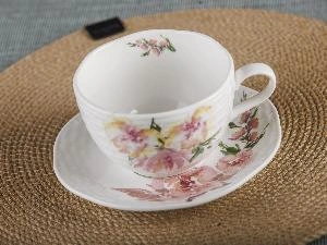 Набор чайных пар Flowers Line: чашка, блюдце, Plover, 280 мл, 2 штуки