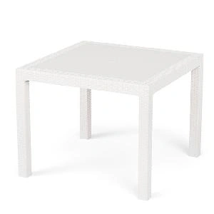 Стол садовый Альтернатива "Ротанг-плюс" М8693, (белый), 94х94х74