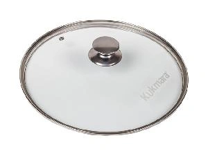 Стеклянная крышка 28 см с ручкой из нержавеющей стали, Kukmara, с28т112