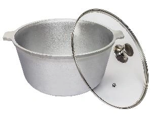 Котел 10л со стеклянной крышкой, (овальное дно) DAVR METALL