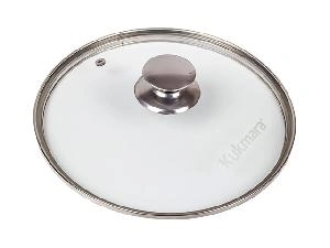 Стеклянная крышка 22 см с ручкой из нержавеющей стали, Kukmara, с22т112