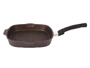 Сковорода-гриль с антипригарным покрытием со съемной ручкой Kukmara (Marble Induction Кофейный мрамор) сгкмки261а, 26х26 см