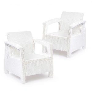 Набор из 2-х садовых кресел Альтернатива "Ротанг-плюс" М8419, (белый)