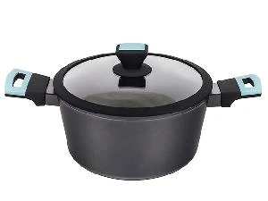 Кастрюля с антипригарным покрытием со стеклянной крышкой PLOVER, 24 см