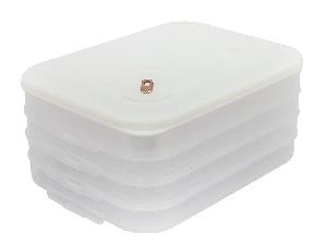 Контейнер с крышкой для хранения и заморозки продуктов на 4 секции, 30х23х14 см, белый