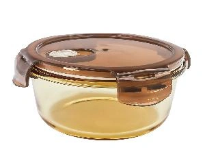 Контейнер 0.5 л стеклянный 17х6 см круглый с пластиковой крышкой, Plover