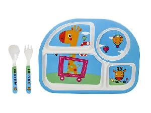 Набор детской бамбуковой посуды для кормления "Жирафик", 3 предмета