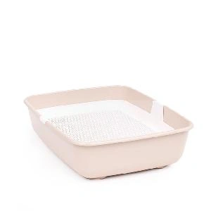 Лоток для кошек с сеткой Альтернатива М8581, (бело-бежевый), 500х380х135 мм