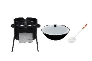 Набор "Печь под казан 3мм + казан c крышкой пл.дно (16 л) + шумовка"