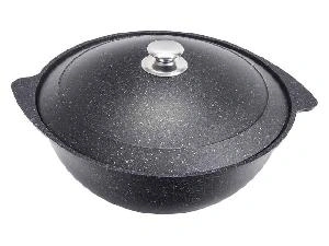 Казан 7 л с антипригарным покрытием с крышкой, Kukmara (Темный мрамор), кмт75а