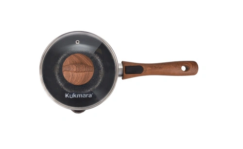 Ковш 1.5 л с антипригарным покрытием со стеклянной крышкой со съемной ручкой, Kukmara (Granit Ultra Blue), кгг0156а