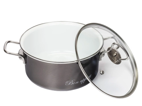Набор кастрюль №13 Bon Appetit, 3 предмета, мокрый асфальт