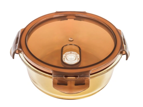 Контейнер 0.5 л стеклянный 17х6 см круглый с пластиковой крышкой, Plover